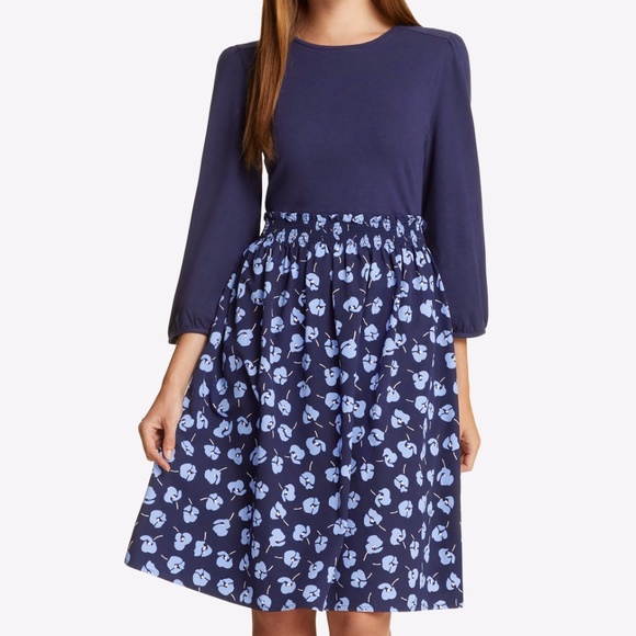 Draper James Navy and Blue Patterned Mini Dress - Picture 1 of 10